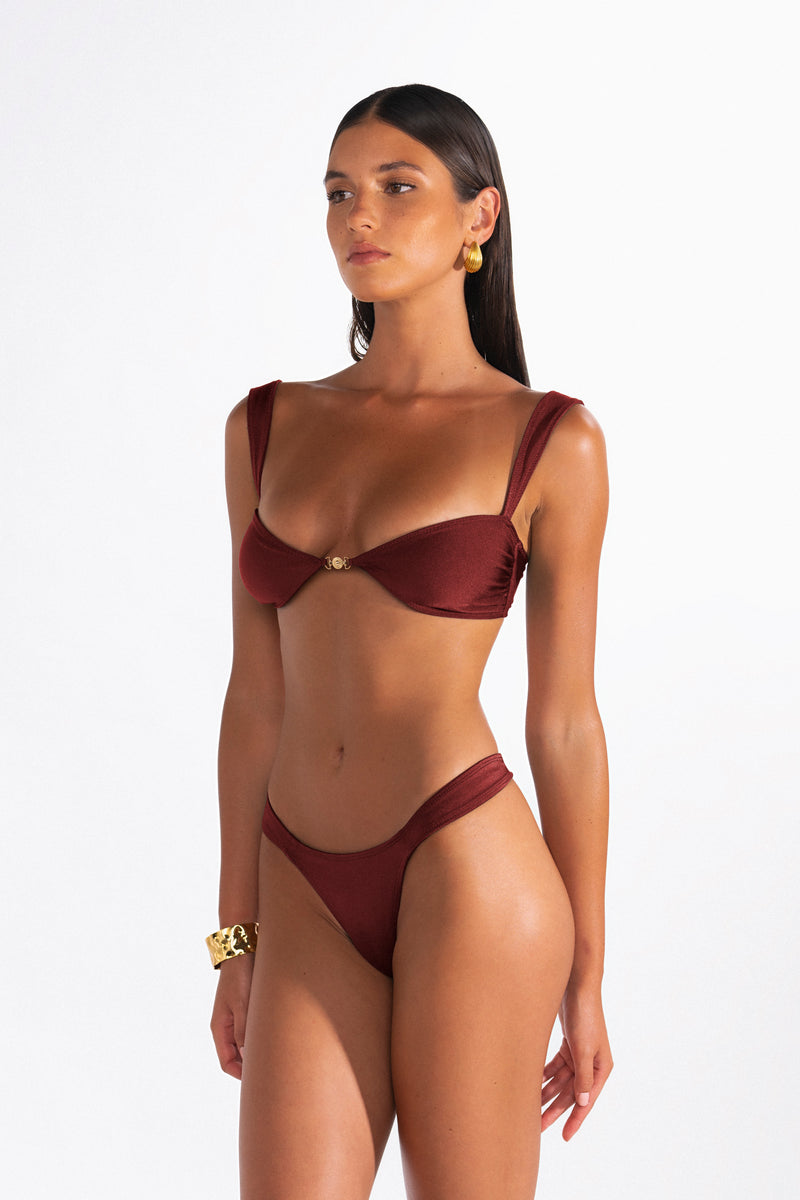 Sommer Swim Soriya Ribera Balconette Top – Elegant Strap Detailing and Embossed Clip